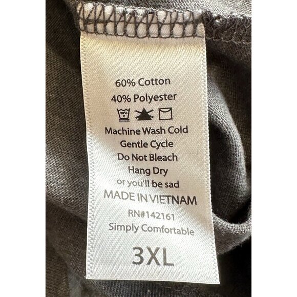 NWT LulaRoe Solid Charcoal Gray w/ Blue Sleeves Plus Size Randy, Size 3XL - Picture 4 of 4